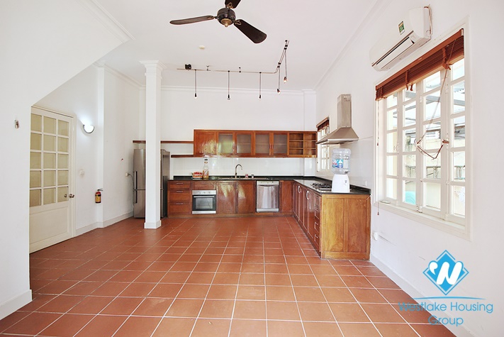 Charming villa for rent in Tay Ho with swimming pool and large garden yard