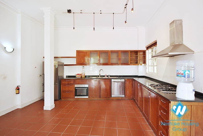 Charming villa for rent in Tay Ho with swimming pool and large garden yard