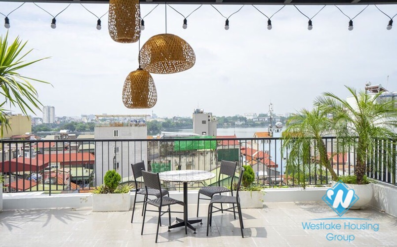 Modern 2 bedrooms apartment with huge terrace for rent in Vu Mien, Yen Phu village