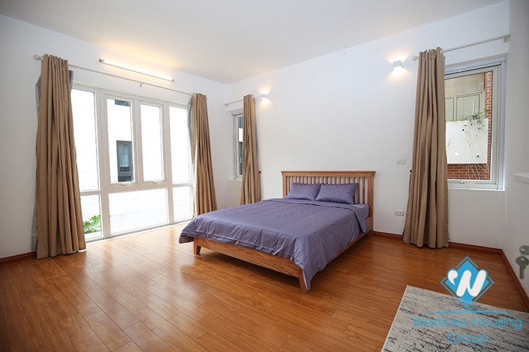 Gorgeous house with front yard and top terrace and lake view for rent in Tay Ho, Hanoi