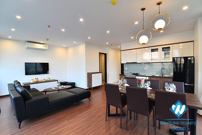New and beautiful three bedrooms apartment for rent in Nghi Tam village, Tay Ho district, Ha Noi.