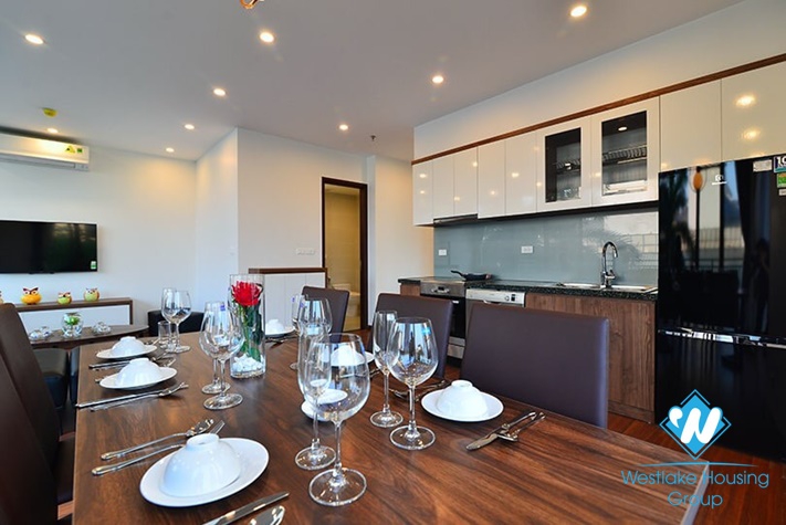 New and beautiful three bedrooms apartment for rent in Nghi Tam village, Tay Ho district, Ha Noi.