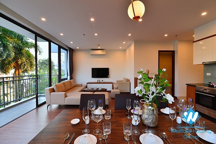 Modern 3 bedrooms apartment with huge balcony for rent in Tay Ho, Hanoi 