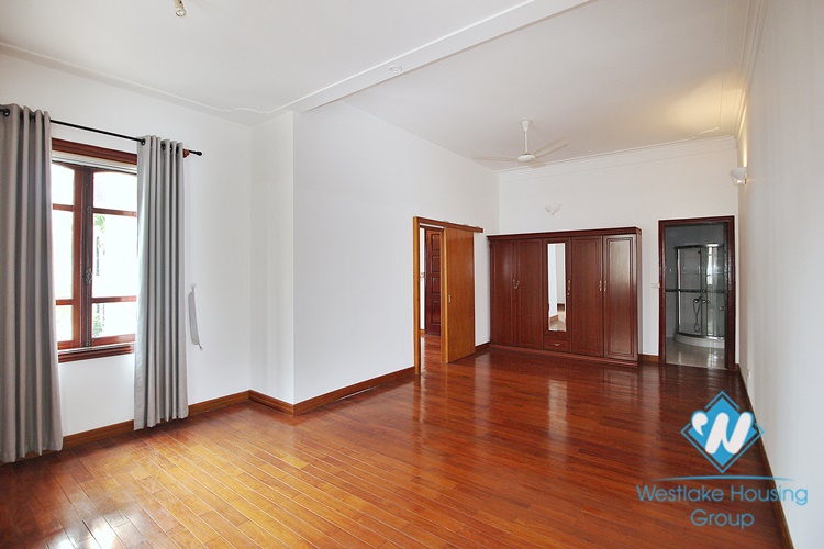 French unfurnished house with swimming pool for rent in Dang Thai Mai, Tay Ho