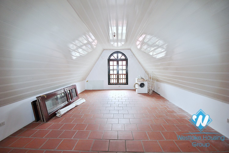 French unfurnished house with swimming pool for rent in Dang Thai Mai, Tay Ho