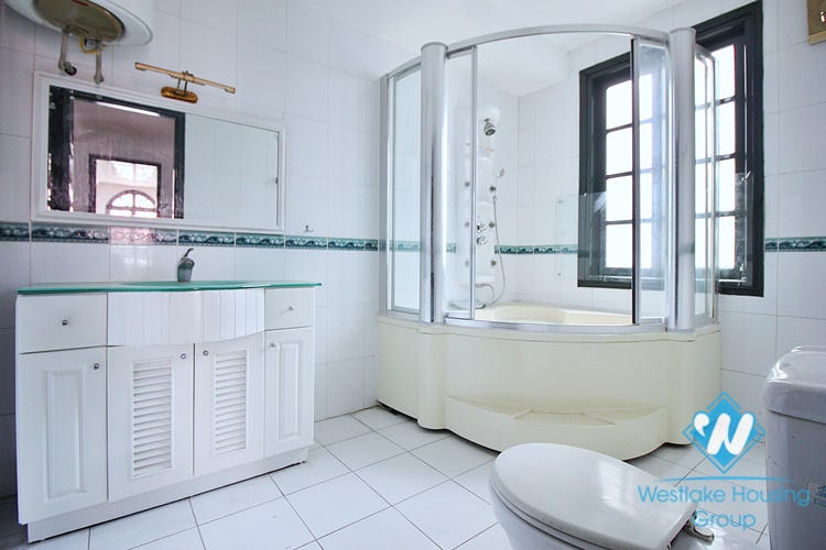 French unfurnished house with swimming pool for rent in Dang Thai Mai, Tay Ho