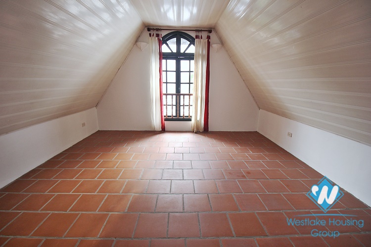 French unfurnished house with swimming pool for rent in Dang Thai Mai, Tay Ho