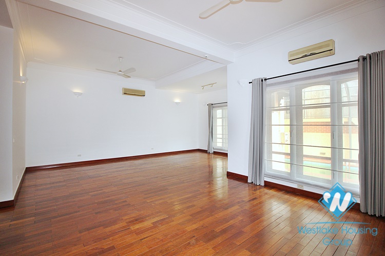 French unfurnished house with swimming pool for rent in Dang Thai Mai, Tay Ho