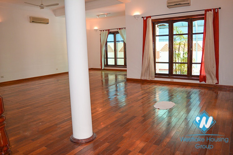 French unfurnished house with swimming pool for rent in Dang Thai Mai, Tay Ho