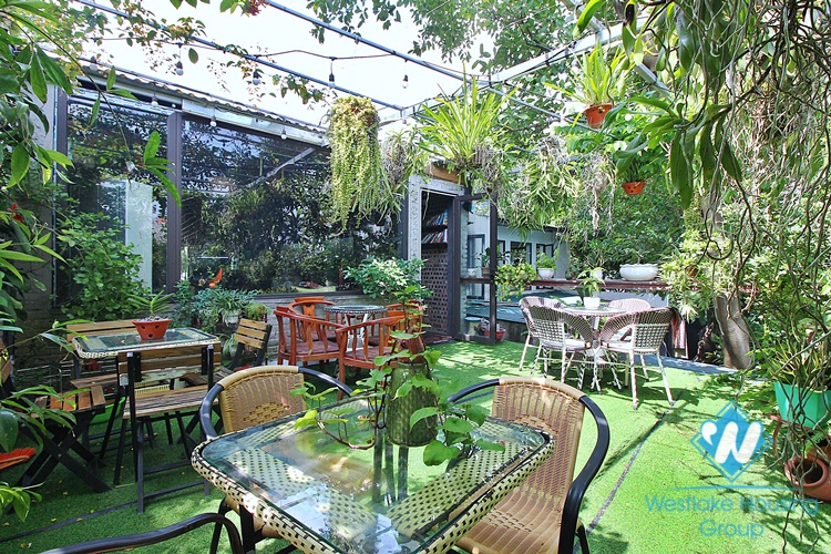 Green coffee or restaurant for rent in To Ngoc Van st, Tay Ho