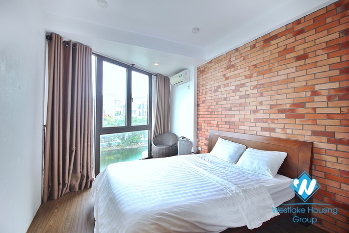 Lake view one bedroom apartment for rent in Vu Mien st