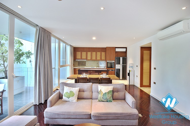 Beautiful 3 bedrooms apartment for rent in the heart of To Ngoc Van area, Tay Ho, Ha Noi