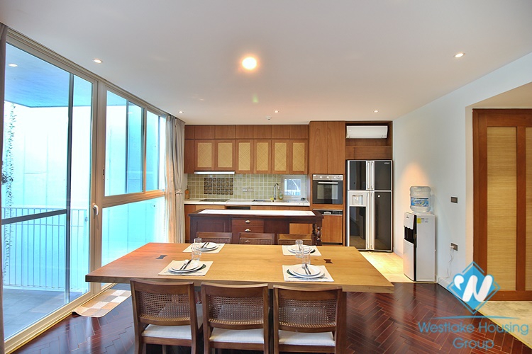 Beautiful 3 bedrooms apartment for rent in the heart of To Ngoc Van area, Tay Ho, Ha Noi
