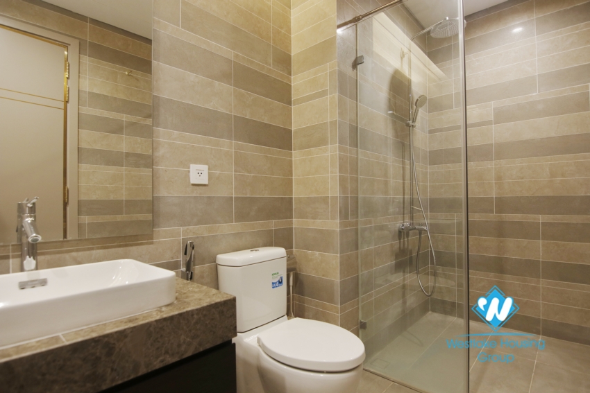 Three bedroom lake view apartment for rent in Sun Grand City Thuy Khue.