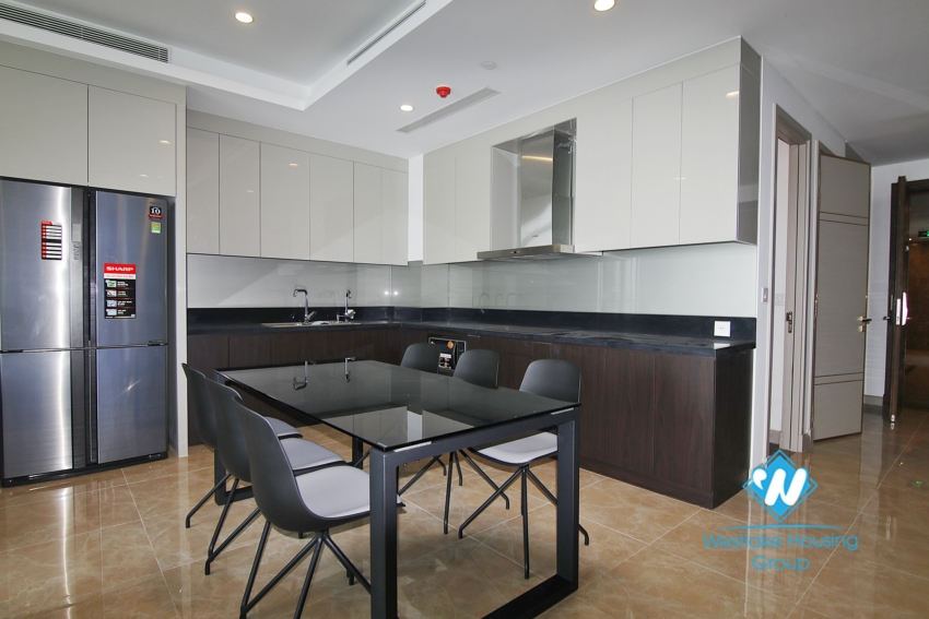 Three bedroom lake view apartment for rent in Sun Grand City Thuy Khue.