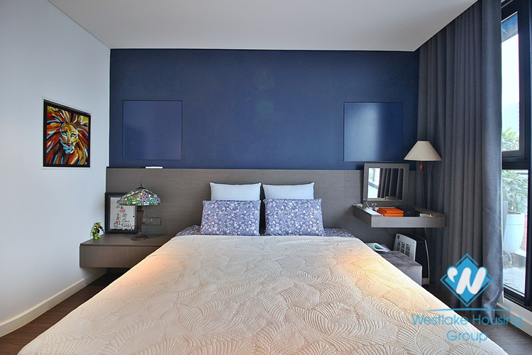 High-end 1 bed apartment with lake view for rent in To Ngoc Van street, Tay Ho