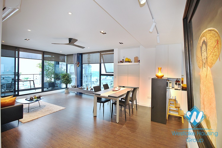 High-end 1 bed apartment with lake view for rent in To Ngoc Van street, Tay Ho