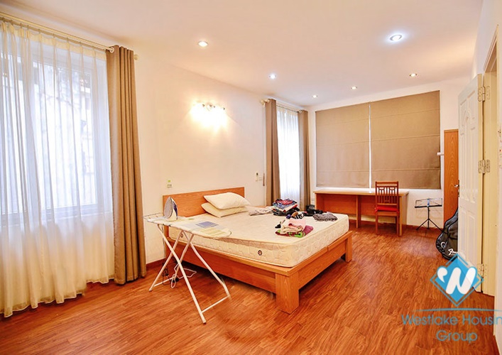 Unfurnished house with front yard for rent in To Ngoc Van street, Tay Ho