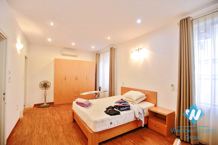 Unfurnished house with front yard for rent in To Ngoc Van street, Tay Ho