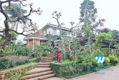 Ancient architecture villa with huge garden for rent in Tay Ho District