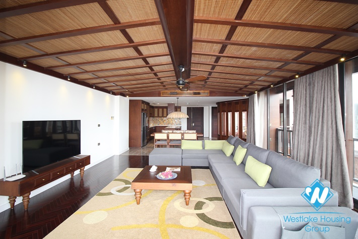 Lake view apartment with 4 bedrooms for rent in Quang Khanh st, Tay Ho District 