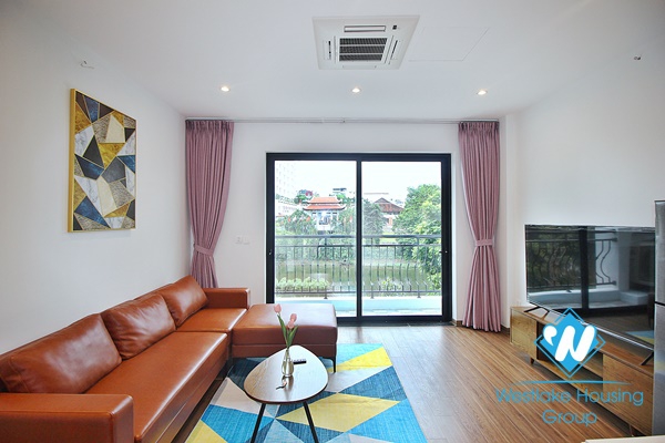 A lake new 1 bedroom apartment for rent in Tu Hoa area, Tay Ho, Ha Noi