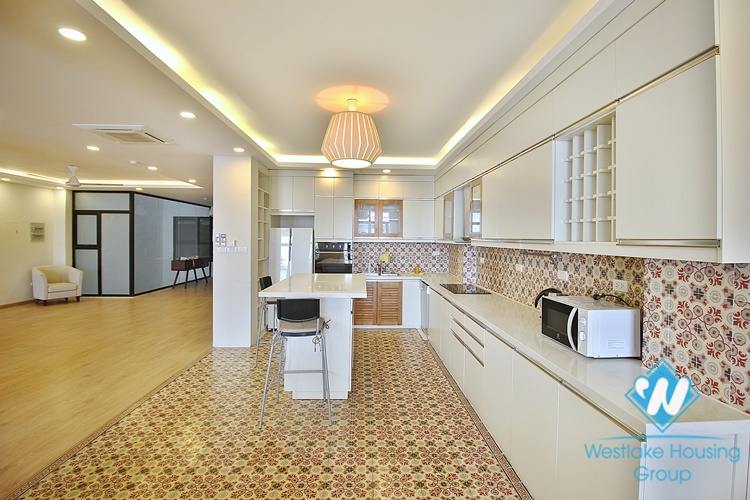 Spacious 4 beds apartment for rent in To Ngoc Van street, Tay Ho