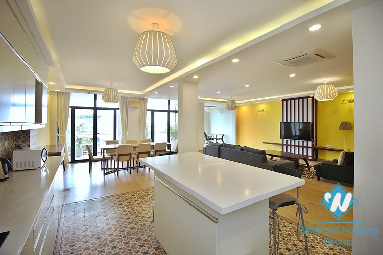 Spacious 4 beds apartment for rent in To Ngoc Van street, Tay Ho