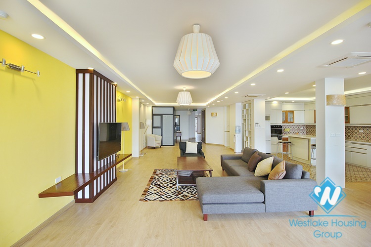 Spacious 4 beds apartment for rent in To Ngoc Van street, Tay Ho