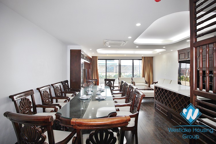 High-end 3 beds apartment with pretty terrace for rent in To Ngoc Van st, Tay Ho