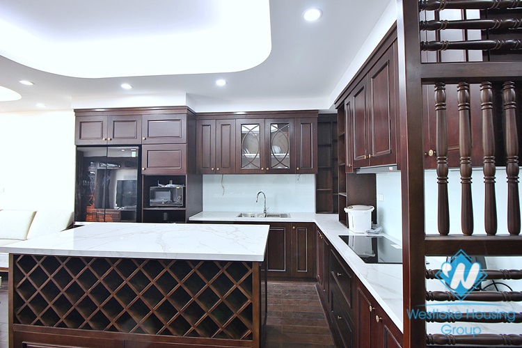 High-end 3 beds apartment with pretty terrace for rent in To Ngoc Van st, Tay Ho