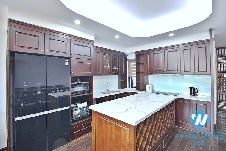 High-end 3 beds apartment with pretty terrace for rent in To Ngoc Van st, Tay Ho