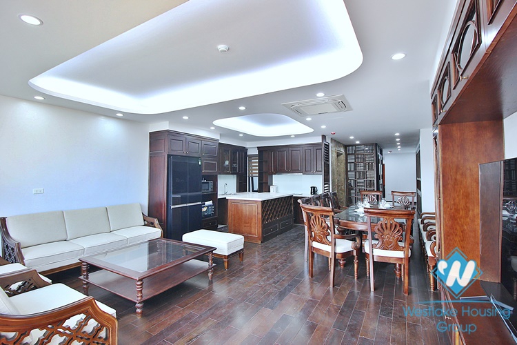 High-end 3 beds apartment with pretty terrace for rent in To Ngoc Van st, Tay Ho