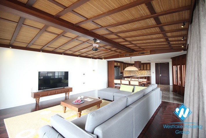 Lake view apartment with 4 bedrooms for rent in Quang Khanh st, Tay Ho District 