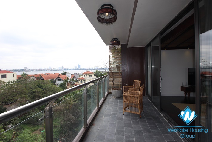 Lake view apartment with 4 bedrooms for rent in Quang Khanh st, Tay Ho District 