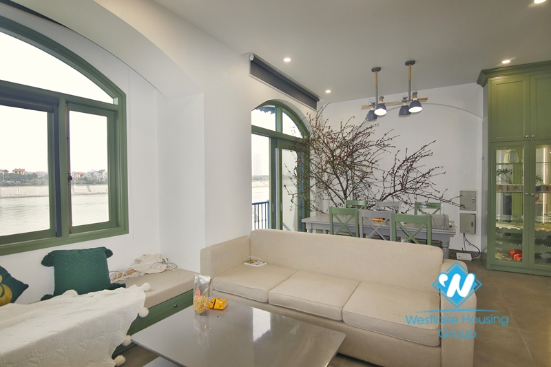 Riverfront 2 bedroom house for rent in Long Bien, Ha Noi.
