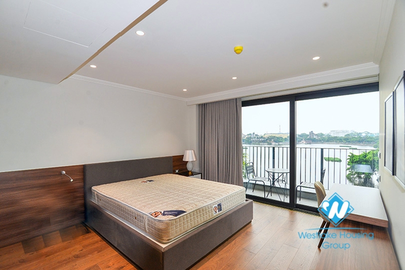 Two bedroom lake view apartment for rent in Truc Bach, Ba Dinh.