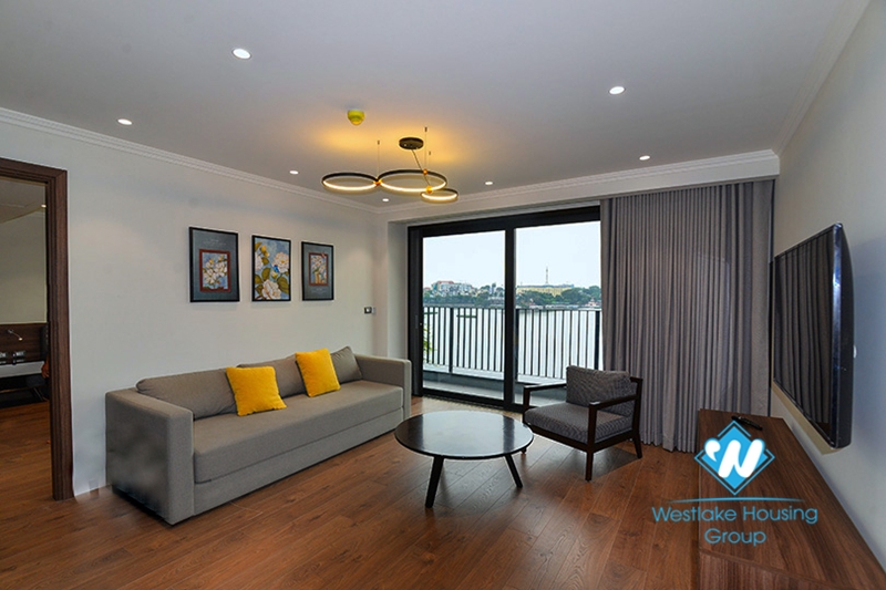 Two bedroom lake view apartment for rent in Truc Bach, Ba Dinh.