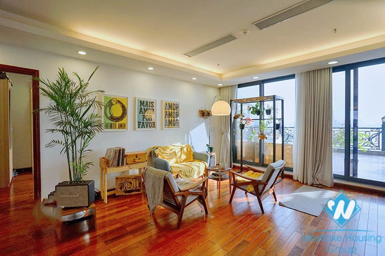 Modern duplex apartment with stunning lakeview for rent in Tay Ho, Hanoi