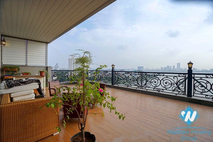 Modern duplex apartment with stunning lakeview for rent in Tay Ho, Hanoi