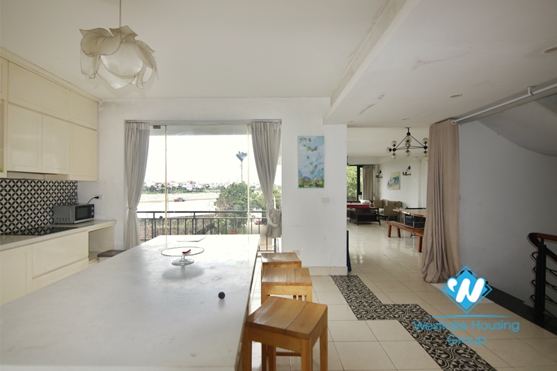 Four beds house with river-view for rent in Long Bien area