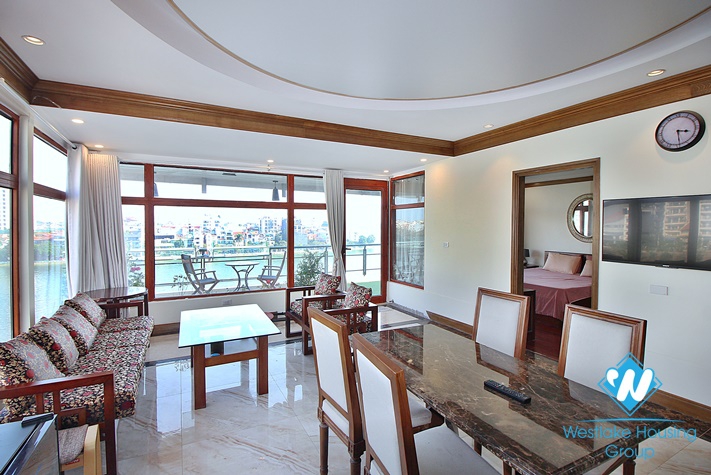 Lake view and spacious 1+ bedroom apartment for rent in Tay Ho