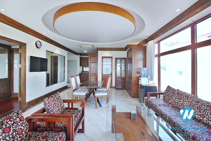 Lake view and spacious 1+ bedroom apartment for rent in Tay Ho