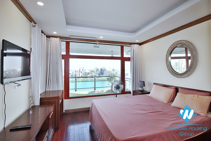 Lake view and spacious 1+ bedroom apartment for rent in Tay Ho