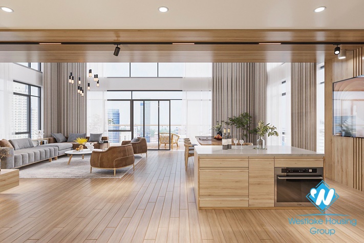 Luxurious 4 beds duplex apartment for rent in Trinh Cong Son st, Tay Ho