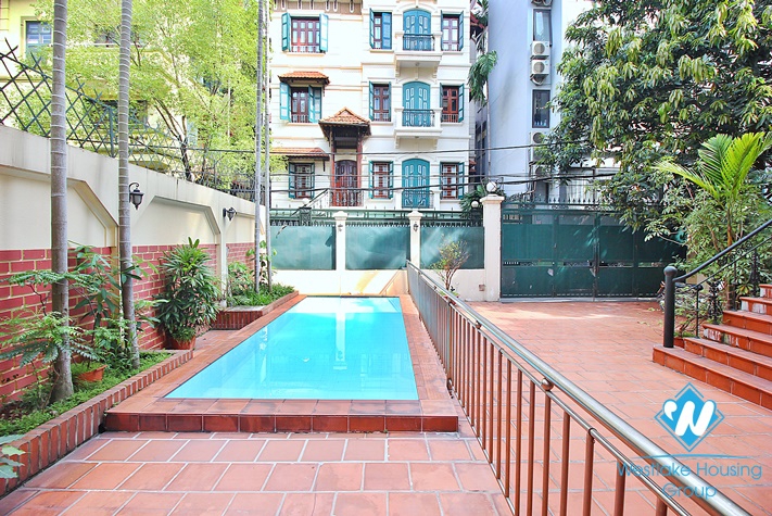 Spacious house with outdoor pool for rent in To Ngoc Van st, Tay Ho