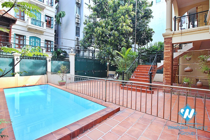 Spacious house with outdoor pool for rent in To Ngoc Van st, Tay Ho