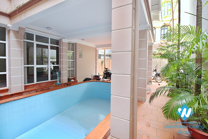 Quiet house with swimming pool for rent in Tay Ho area, Ha Noi