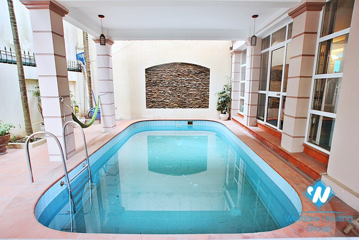 Quiet house with swimming pool for rent in Tay Ho area, Ha Noi