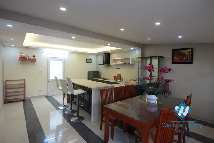 Nice house for rent with large courtyard in Au Co Street, Tay Ho District, Ha Noi